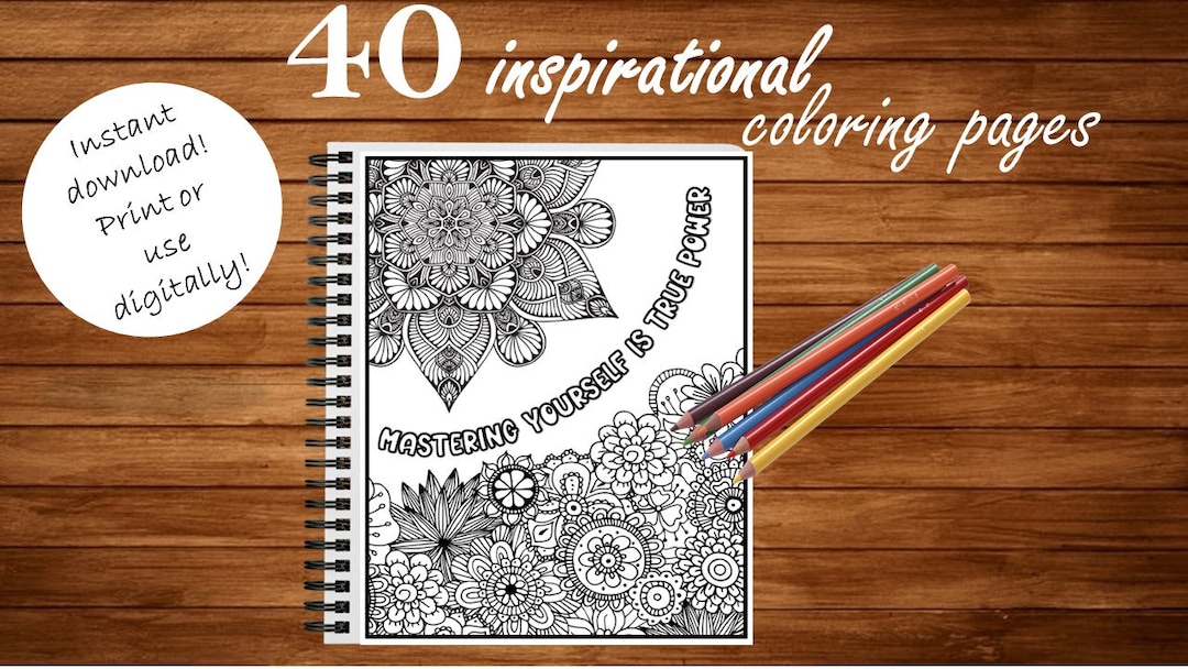 Motivational and Inspirational Quotes Coloring Book Pages | Mandala ...