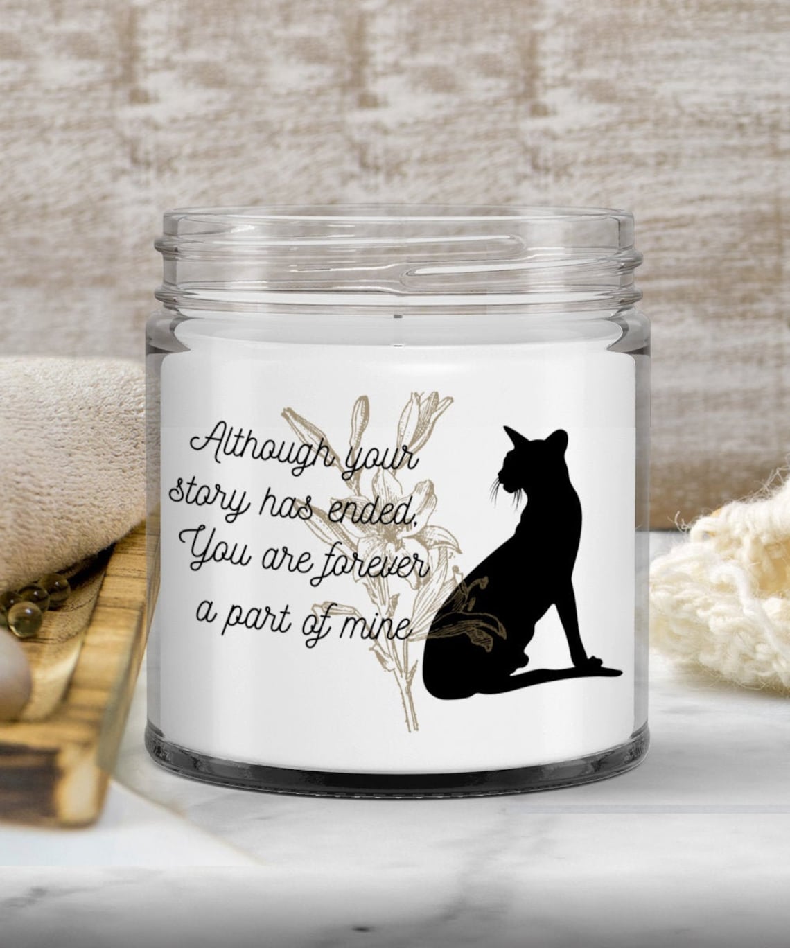 In Loving Memory Candle for Your Pet Cat Cat Memorial Candle Etsy UK
