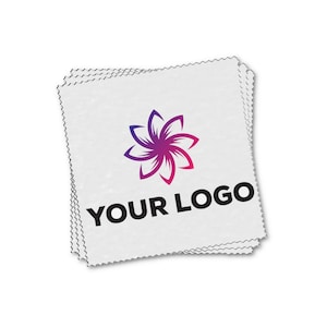 Personalized Microfiber Cloths for Screen & Eyeglass Cleaning - Set of 100 Individually Packaged - Custom Logo Imprint