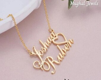 Custom Couple Name Plate Pendant With 