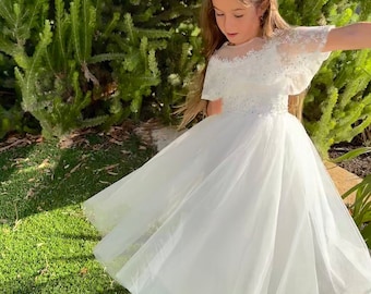 Grace ~ Off-White Flower Girl or Communion Dress