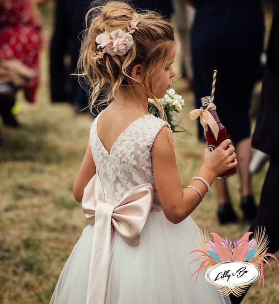 Etsy blush flower girl dress cheap