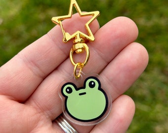 Awkward Frog Acrylic Keychain, Kawaii Frog Keychain