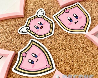 Kirby Stickers, Kawaii Kirby Vinyl Decal, Laptop Sticker, Pink Girly Stickers
