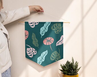 Botanical Pin Banner, Fabric Enamel Collection Display Hanger