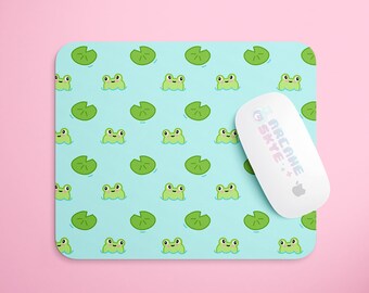 Froggy Friends Mousepad, Kawaii Frogs, Awkward Frog Mouse Pad