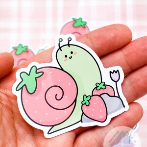 Strawberry Snail Vinyl Sticker