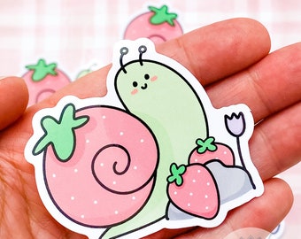 Strawberry Snail Vinyl Sticker