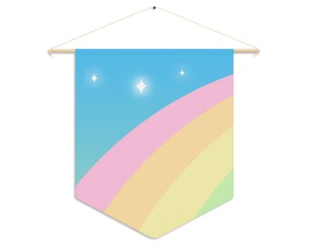 Light Rainbow Banner Enamel Pin Collection Display Pennant