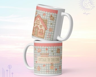 Cottagecore Mug - Pastel Country Coffee Cup - Handwritten Script Design, Durable Ceramic, Gift Idea, Daily Use