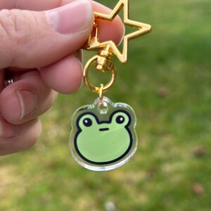 Awkward Frog Acrylic Keychain, Kawaii Frog Keychain image 3