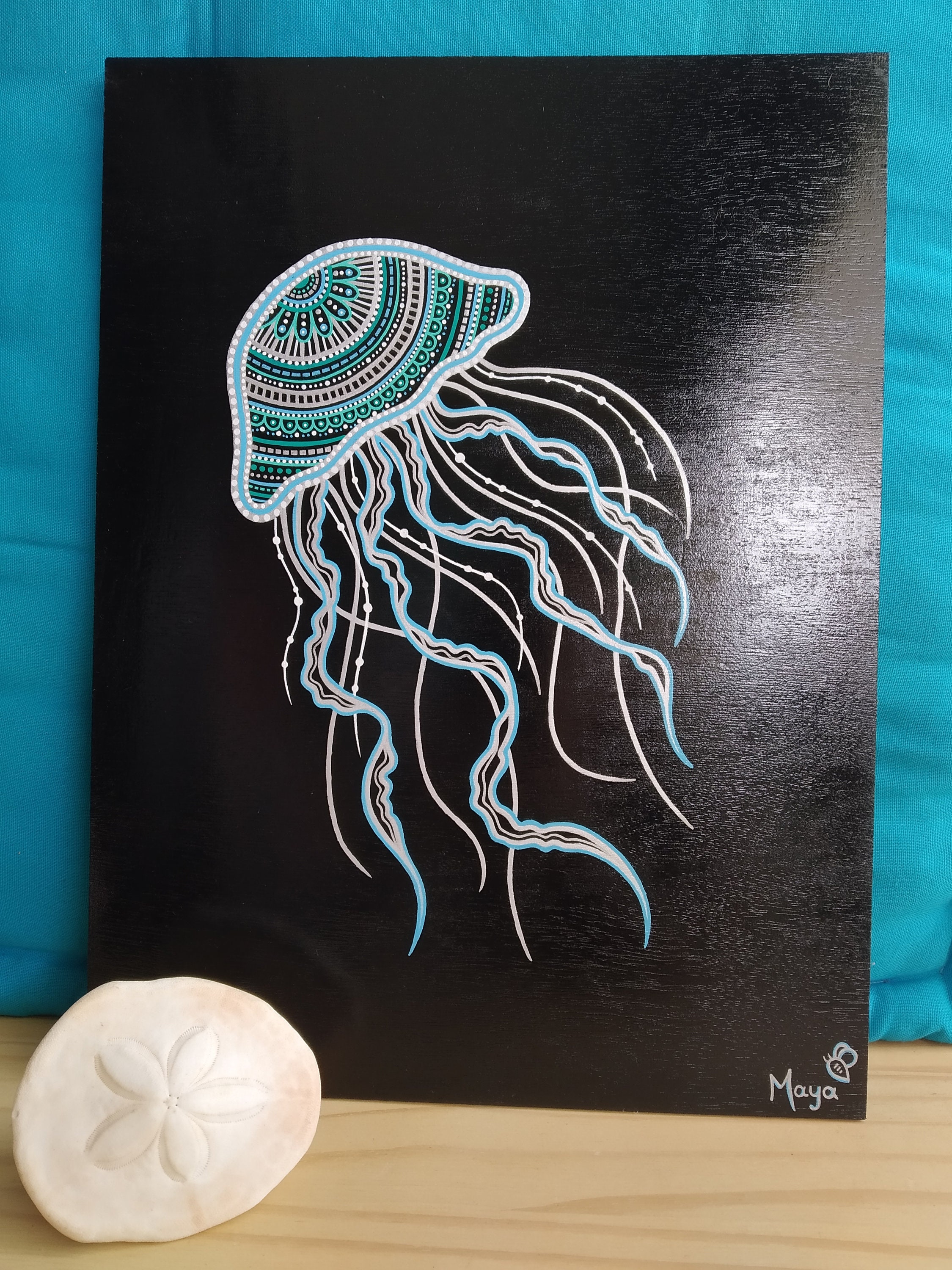 Tableau Mandala Vernis Méduse