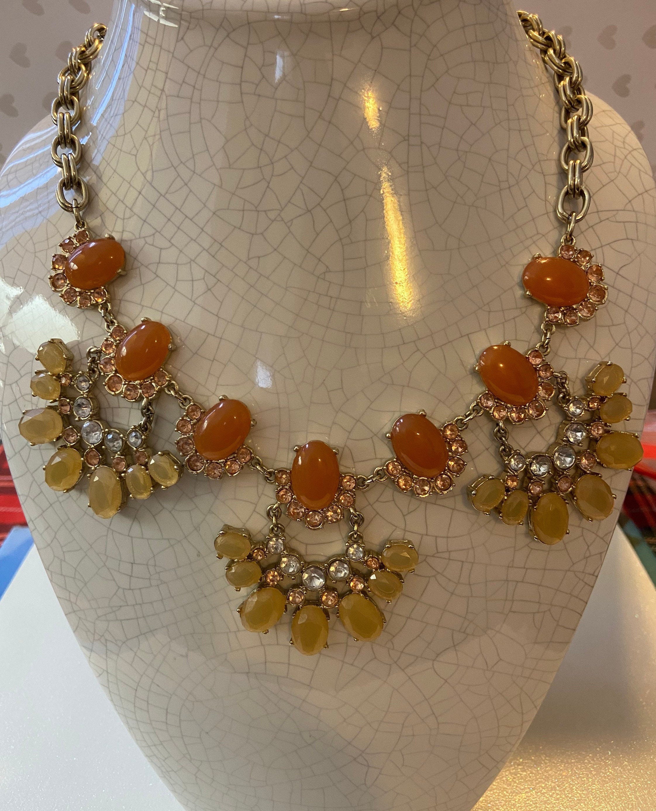 Vintage J Crew Orange Rhinestone 