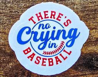 Pegatina "No se llora en el béisbol" - Vinilo impermeable para mamá deportista