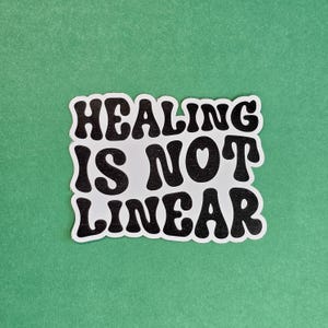 Healing Is Not Linear Sticker: Retro Mental Health Affirmation