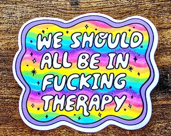 Pegatina de terapia arcoíris / Calcomanía para portátil o botella de agua