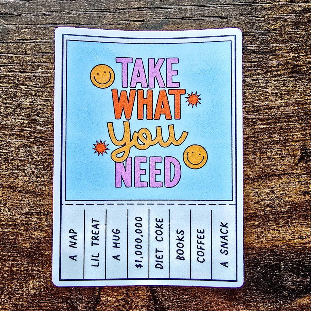 Basic Needs Sticker Take What You Need Sticker | Self Care, Mental Health Planner Decal - Etsy