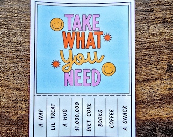 Pegatina "Toma lo que necesites" / Calcomanía para planificador de autocuidado y salud mental
