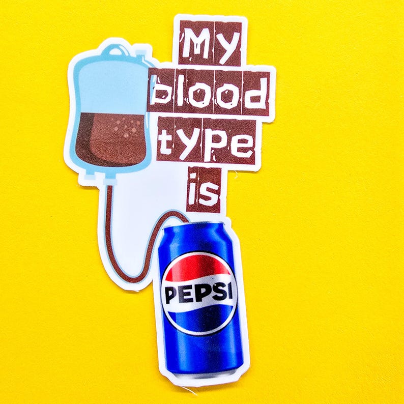Funny Soda Blood Type Sticker – Waterproof Vinyl Decal - Etsy