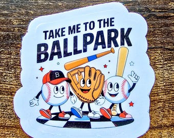 Pegatina "Llévame al estadio" - Vinilo impermeable para mamá beisbolista