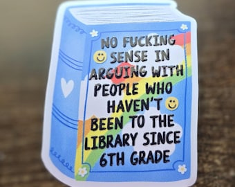 Pegatina de humor bibliotecario / Lector sarcástico, vinilo adhesivo para amantes de los libros