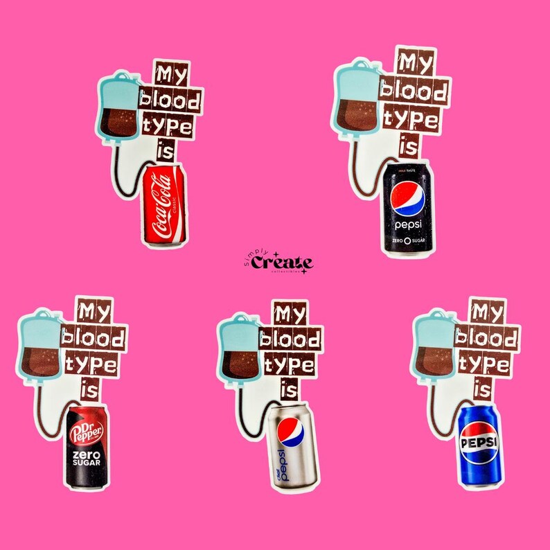 Funny Soda Blood Type Sticker – Waterproof Vinyl Decal - Etsy
