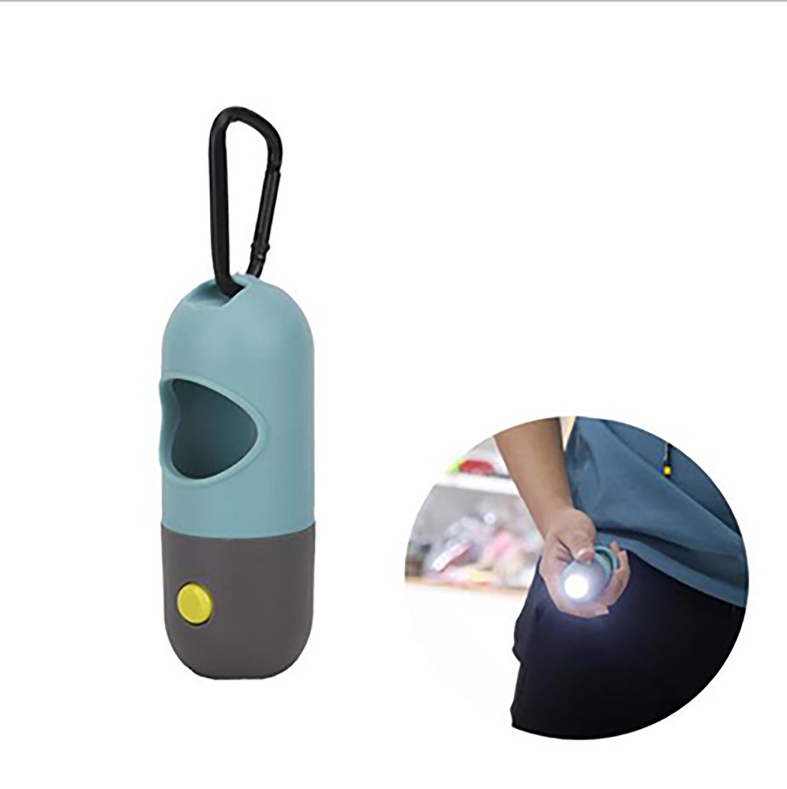 Dog Poop Bag Dispenser With LED Flashlight and Metal Carabiner Etsy