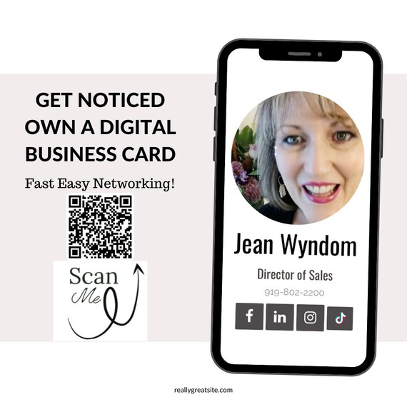 New Live Hosted Digital Business card with QR code a