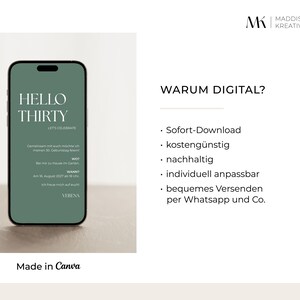Digital Save the Date Card Invitation Birthday Canva Template Instant Download Editable Personalized E-Card WhatsApp Online Invitation image 3