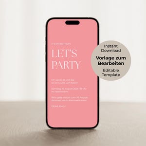 Digital Save the Date Card Invitation Birthday Canva Template Instant Download Editable Personalized E-Card WhatsApp Online Invitation image 1
