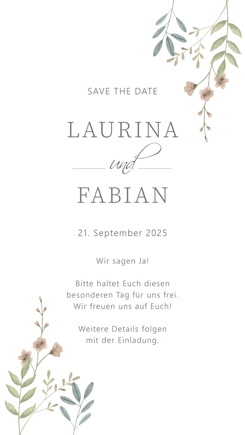 Digital Save the Date Wedding Wedding Card Wedding Invitation Template Personalised Ecard sending via WhatsApp image 2