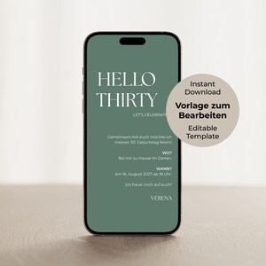 Digital Save the Date Card Invitation Birthday Canva Template Instant Download Editable Personalized E-Card WhatsApp Online Invitation image 1