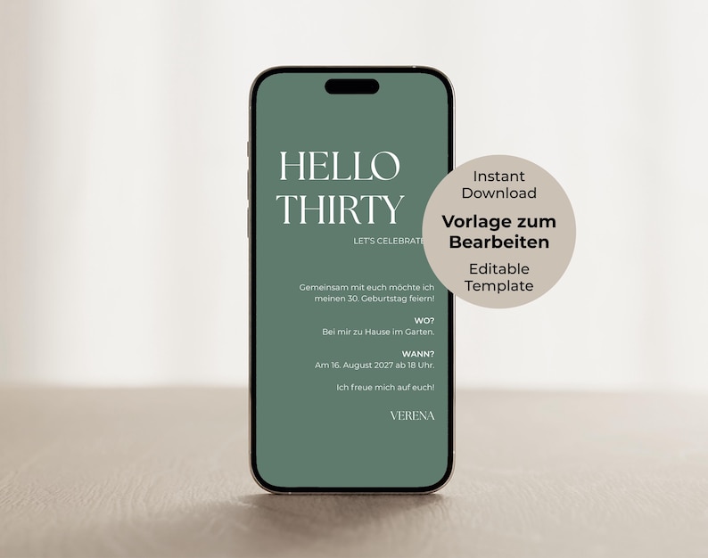 Digital Save the Date Card Invitation Birthday Canva Template Instant Download Editable Personalized E-Card WhatsApp Online Invitation image 1