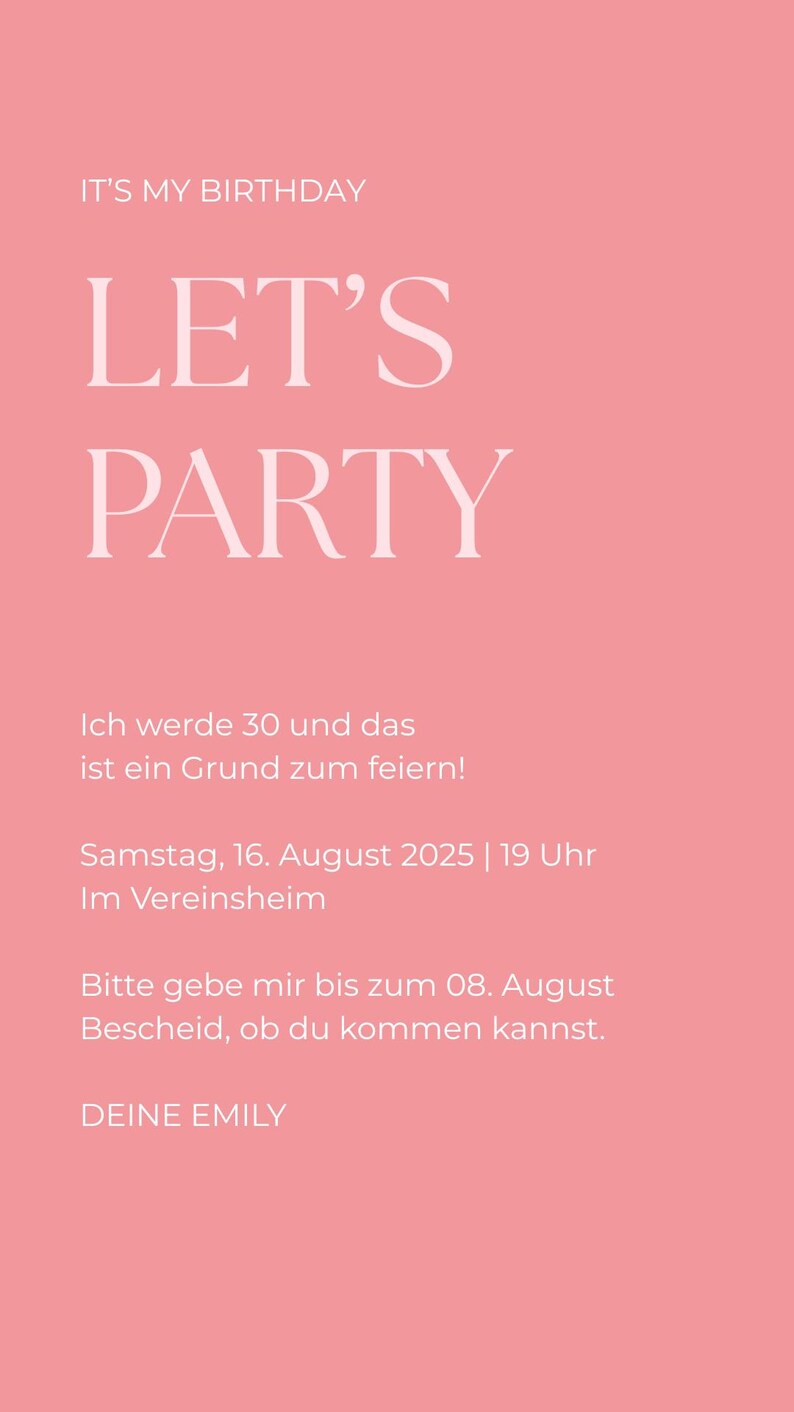 Digital Save the Date Card Invitation Birthday Canva Template Instant Download Editable Personalized E-Card WhatsApp Online Invitation image 2