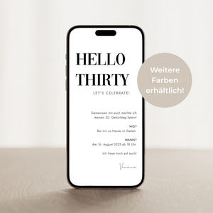 Digitale Save the Date Karte | Handy-Vorlage für Geburtstage | Minimalistisch & Elegant | WhatsApp Einladung zum Download | Ecard