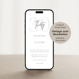 Digital Save the Date Card Invitation Birthday Canva Template Instant Download Editable Personalized E-Card WhatsApp Online Invitation image 1