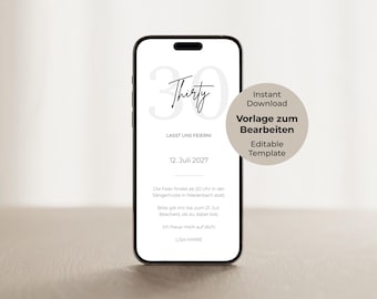 Digital Save the Date Card Invitation Birthday Canva Template Instant Download Editable Personalized E-Card WhatsApp Online Invitation