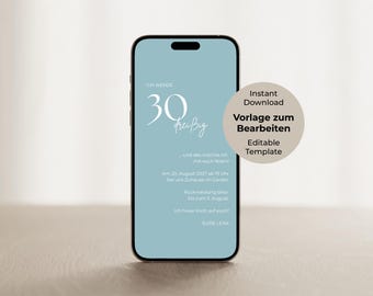 Digital Save the Date Card Invitation Birthday Canva Template Instant Download Editable Personalized E-Card WhatsApp Online Invitation