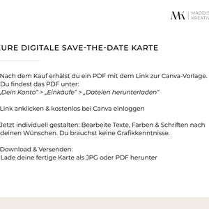Save the Date-kaart Bruiloft digitaal Canva-sjabloon aanpasbaar bewerkbaar Direct downloaden Online uitnodiging WhatsApp E-card Aankondiging afbeelding 4