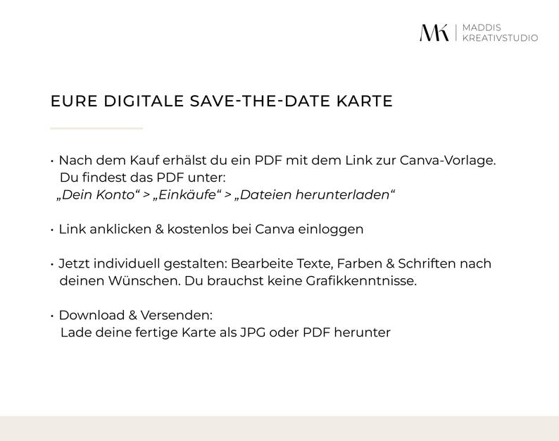Save the Date-kaart Bruiloft digitaal Canva-sjabloon aanpasbaar bewerkbaar Direct downloaden Online uitnodiging WhatsApp E-card Aankondiging afbeelding 4