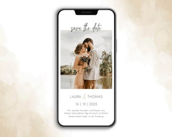 Digital | Save the Date | Wedding | Hochzeitseinladung | Hochzeit | Einladung | Vorlage | Personalisiert | Ecard | Versenden per WhatsApp