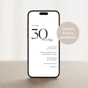 Digitale Save the Date Karte | Handy-Vorlage für Geburtstage | Minimalistisch & Elegant | WhatsApp Einladung zum Download | Ecard