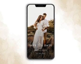 Digital | Save the Date | Wedding | Hochzeitseinladung | Hochzeit | Einladung | Vorlage | Personalisiert | Ecard | Versenden per WhatsApp