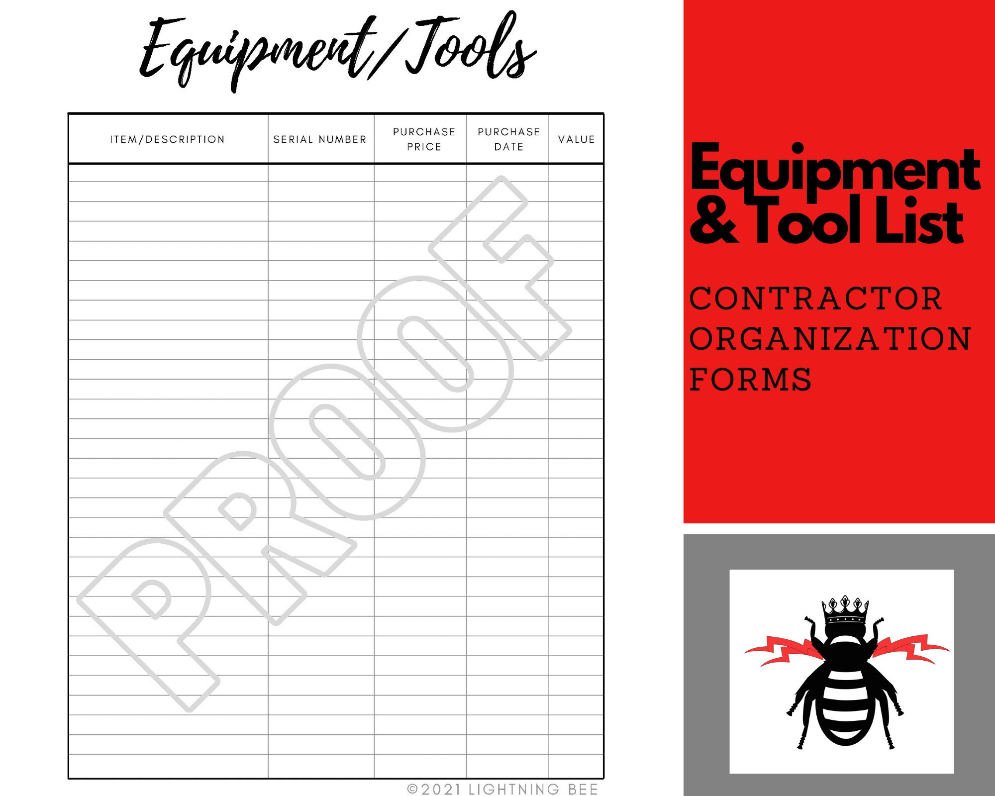 Business Equipment/tool List - Etsy