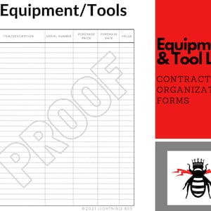 Business Equipment/Tool List