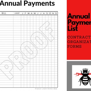 Business Annual Payment Organizer Pag