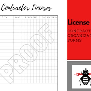 Organizador de licenças de empreiteiro comercial