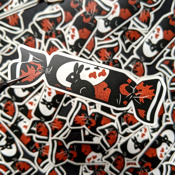 Black Rabbit Candy Sticker | Candy Mini Sticker