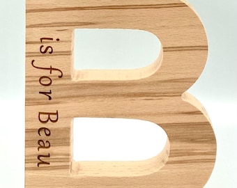 Personalised wooden baby letter