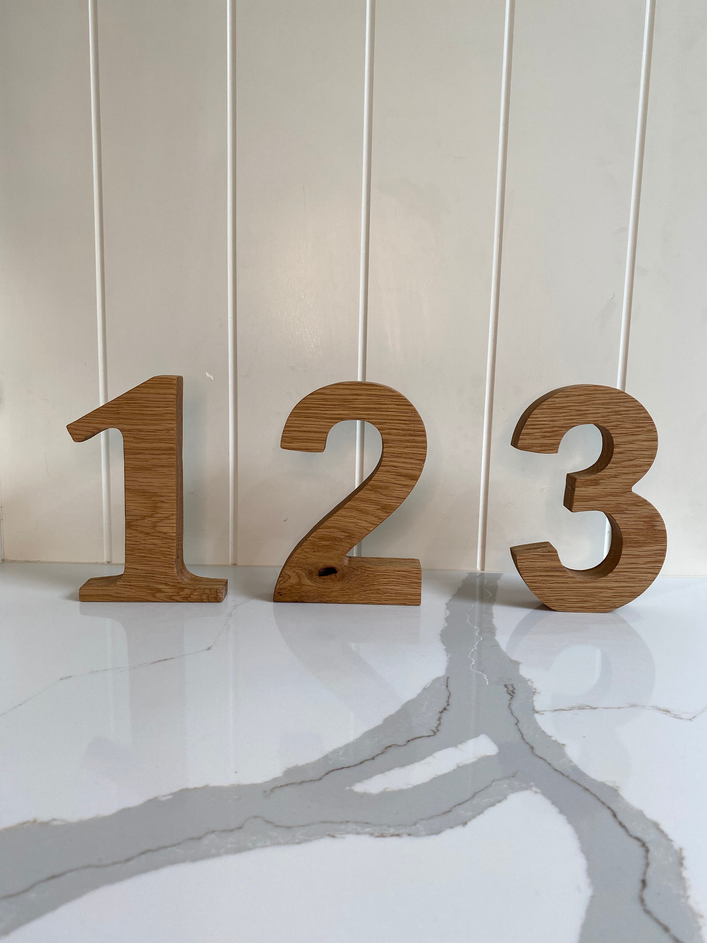 Chunky Wooden Numbers Solid Oak Numbers Freestanding Etsy